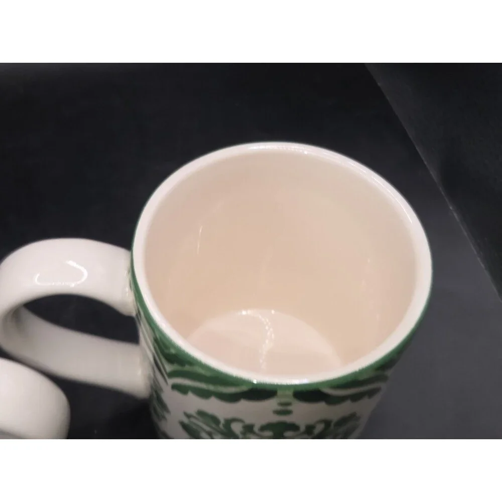 Sur La Table Coffee Mug Green Medallion Set Of 2 Designer